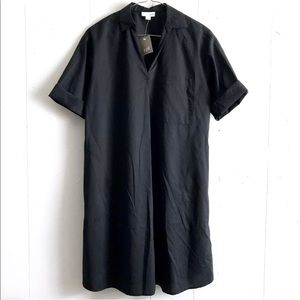 NWT J.Jill Black Cotton Blend Basic Collar Dress